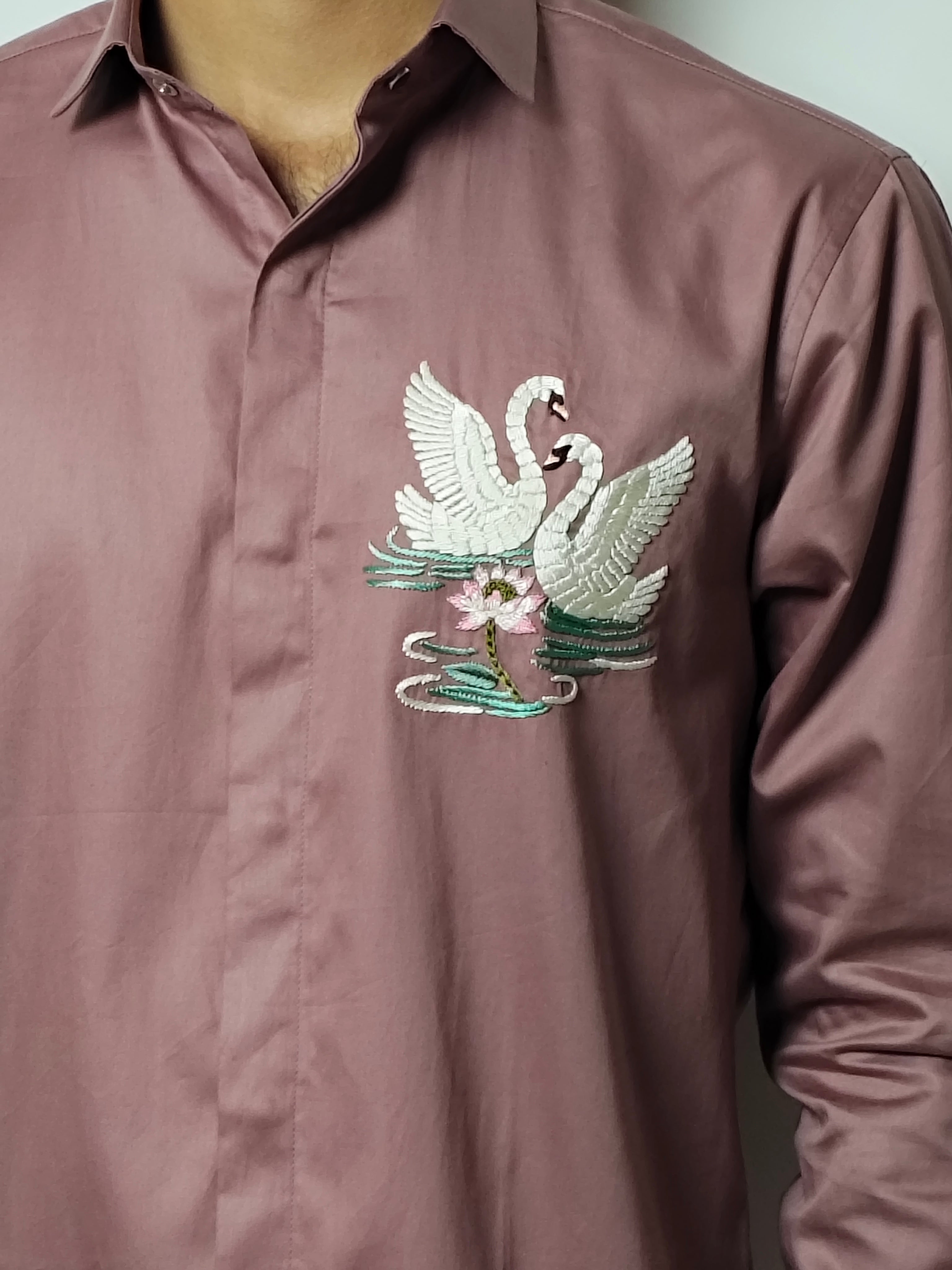 Rosewood Embroidered Cotton Shirt