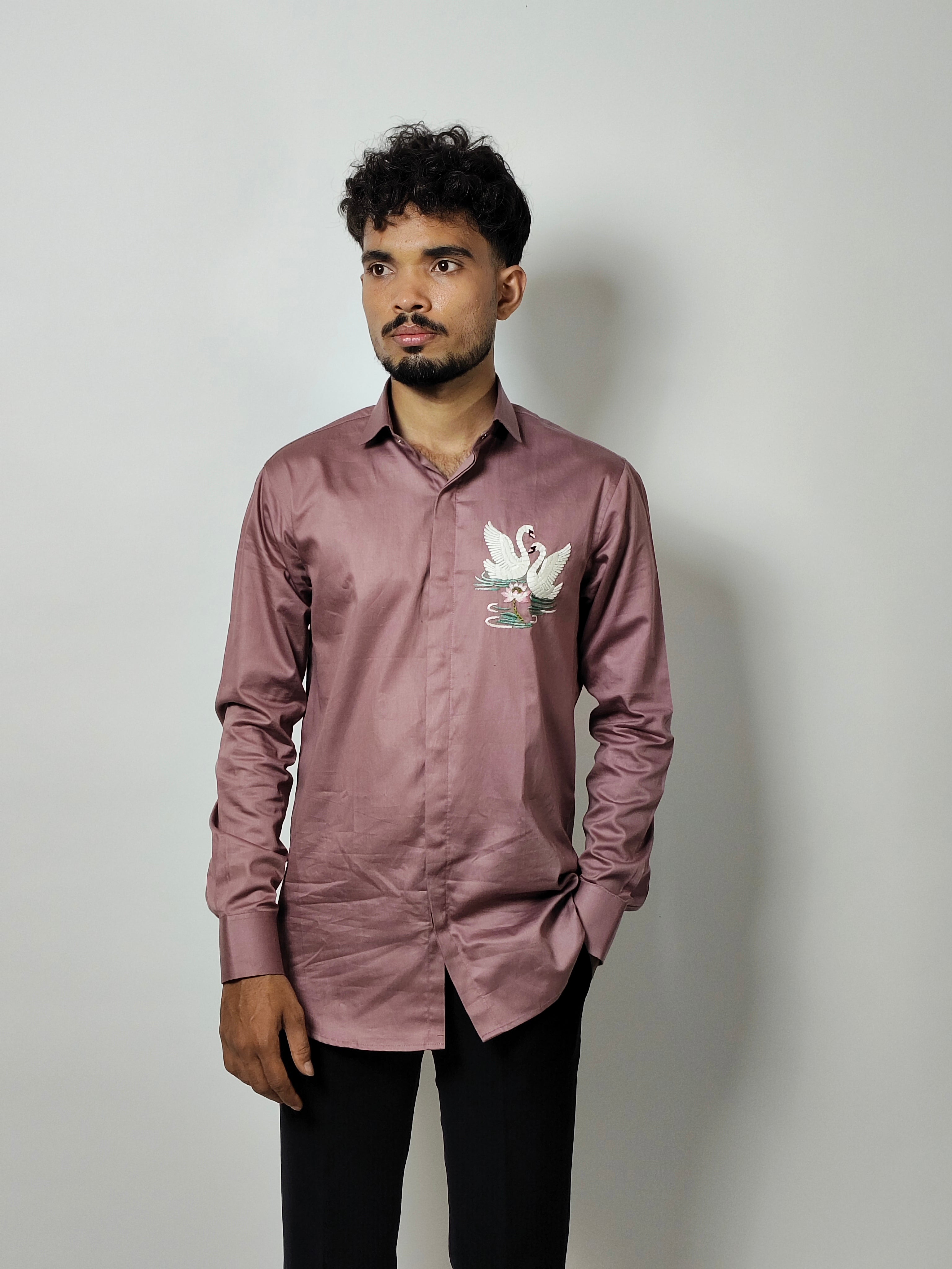 Rosewood Embroidered Cotton Shirt