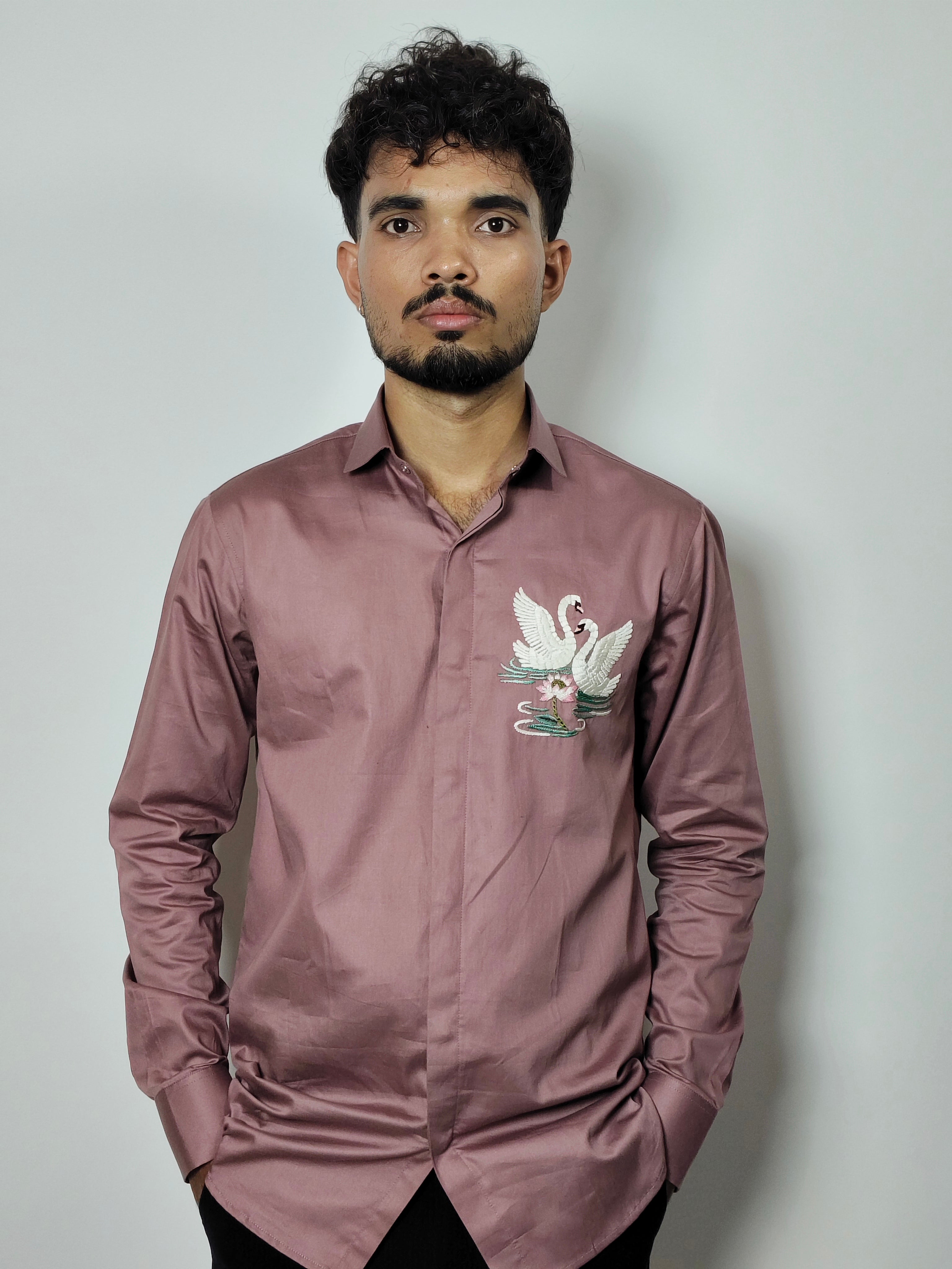 Rosewood Embroidered Cotton Shirt