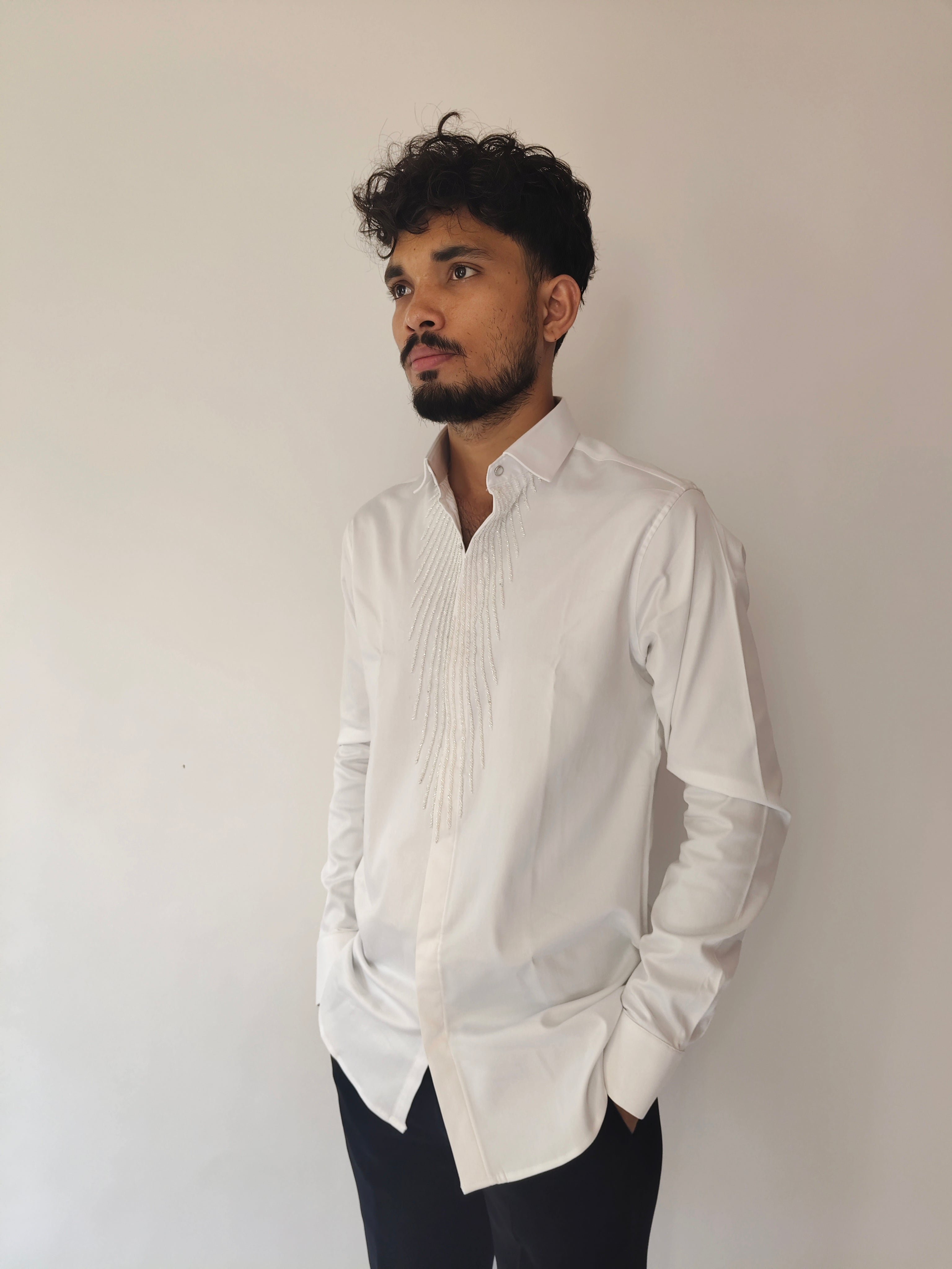 Imperial White Embellished Shirt