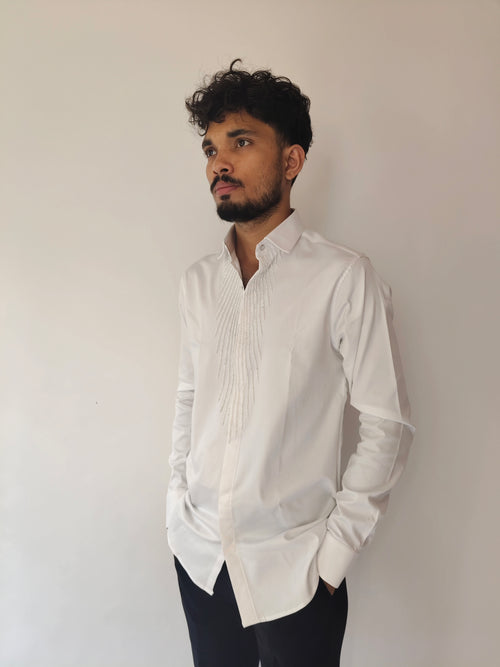 Imperial White Embellished Shirt